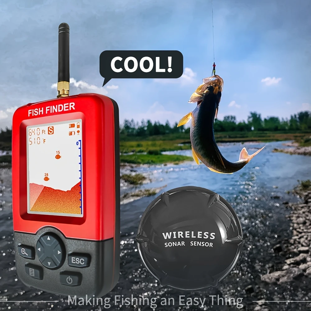 Fishing Boat Depth Finder - جهاز محمول لتحديد مواقع الأسماك، مع