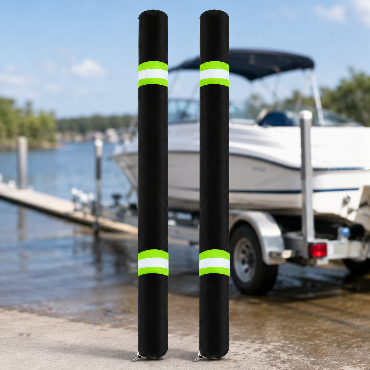 Fishing Boat Cover - قطعتان من غطاء عمود التوجيه لعربة