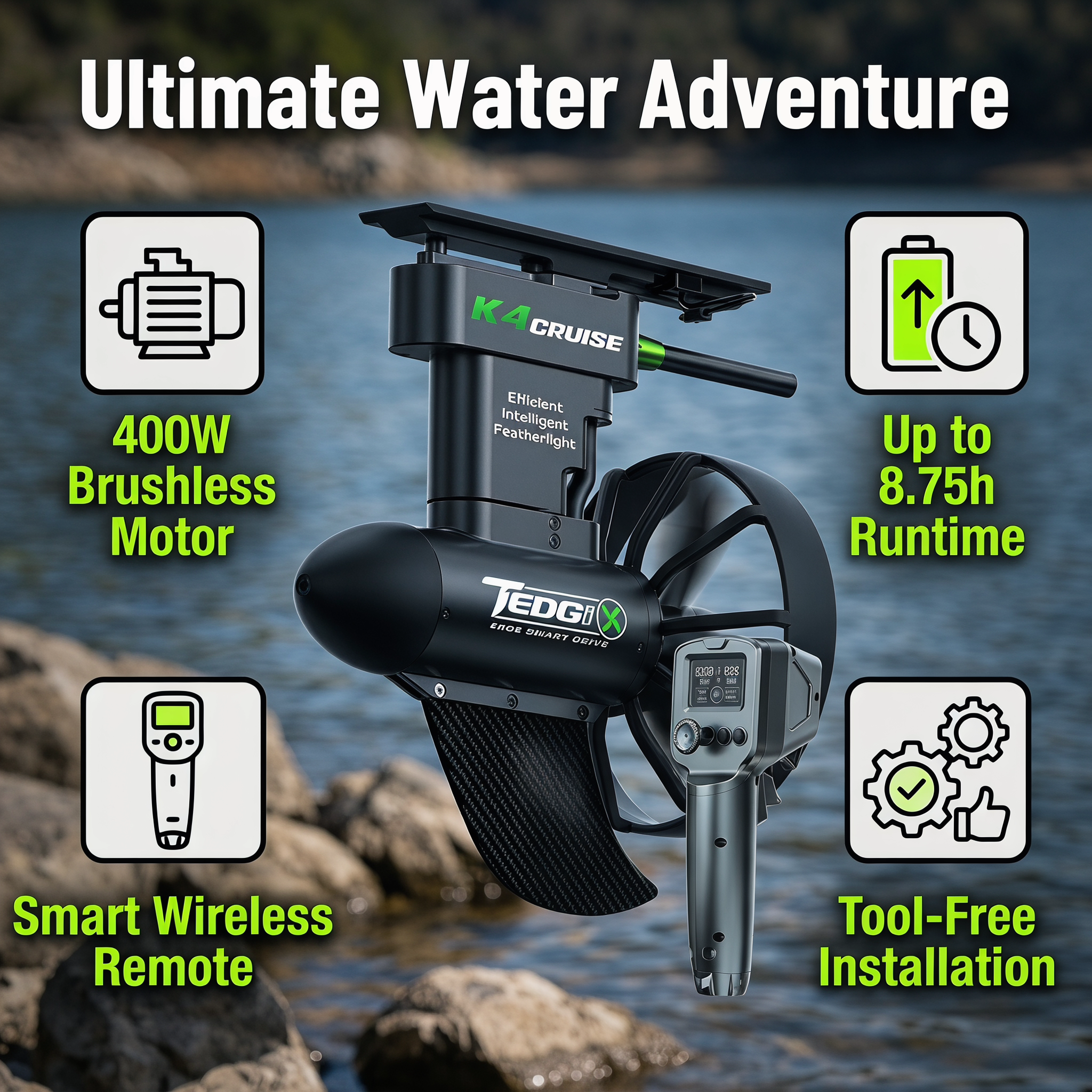 محرك كهربائي ذكي TRIMIX K4C لل - مراجعة Fishing Boat Trolling Motor وسعره
