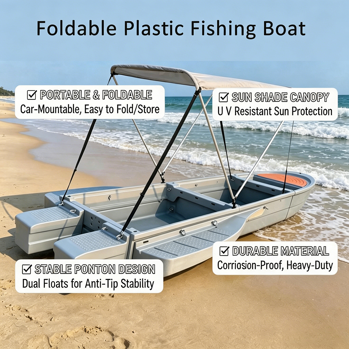 قارب صيد محمول قابل للطي عالي  - مراجعة Fishing Boat Aluminum وسعره