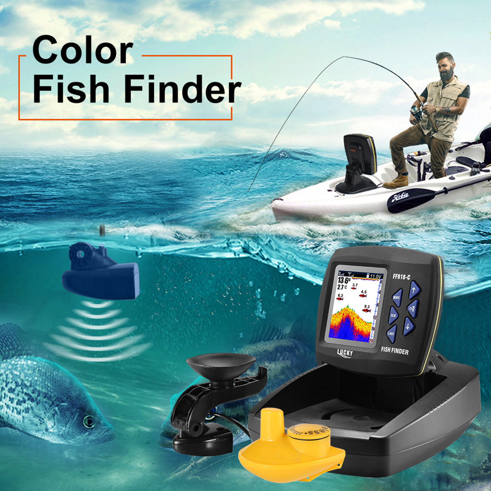 جهاز محمول لتحديد مواقع الأسما - مراجعة Fishing Boat Depth Finder وسعره