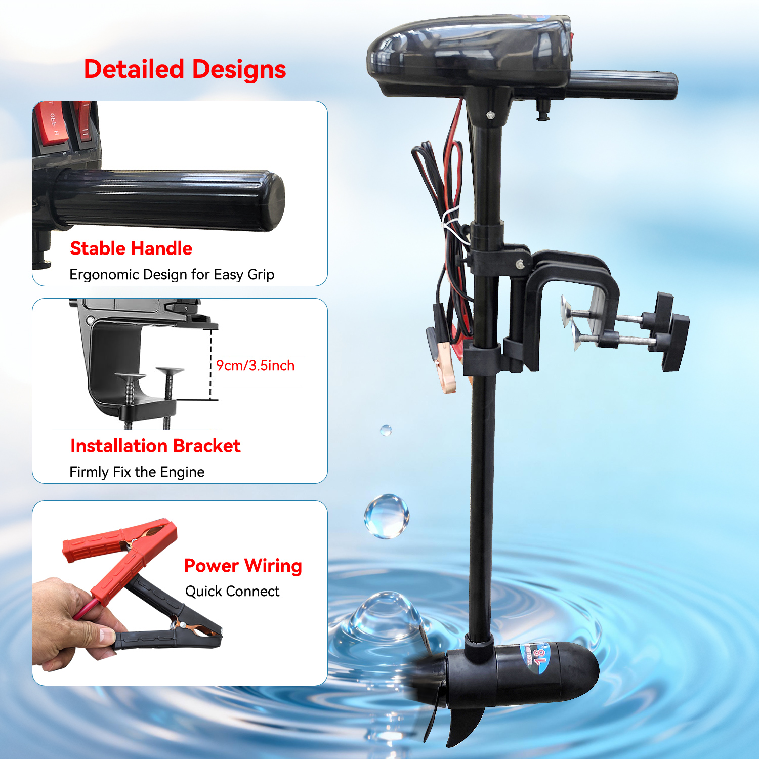 محرك قارب كهربائي 18LBS/28LBS  - مراجعة Fishing Boat Trolling Motor وسعره
