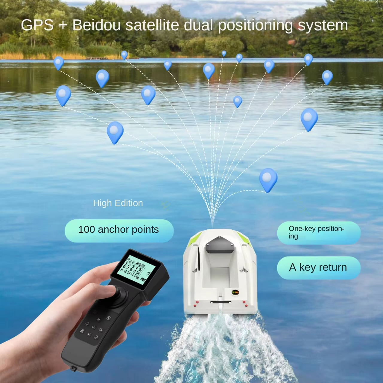 قارب طعم يعمل بالتحكم عن بعد ب - مراجعة Fishing Boat Gps وسعره