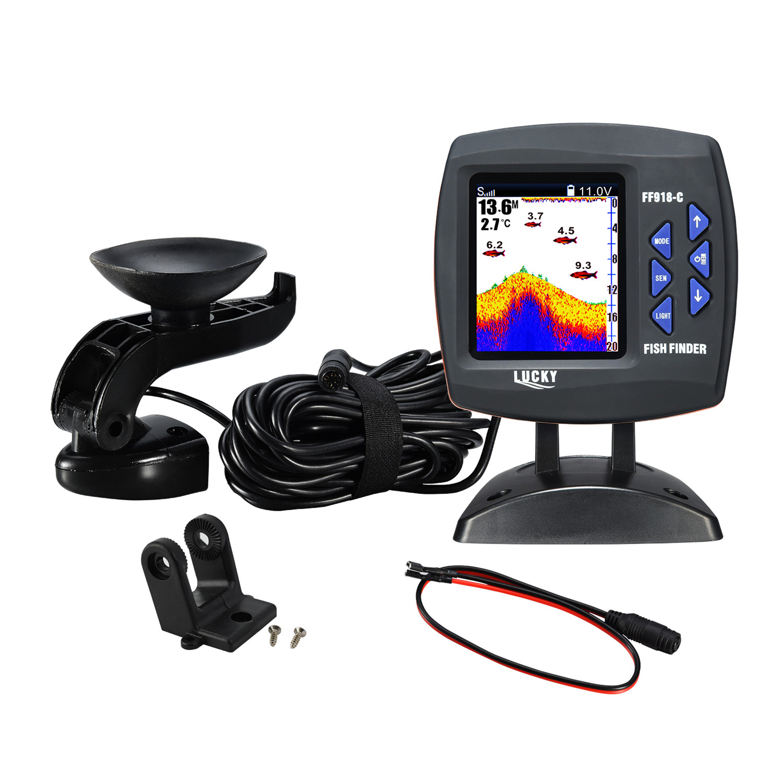 صياد السمك مستشعر السونار اللا - مراجعة Fishing Boat Depth Finder وسعره
