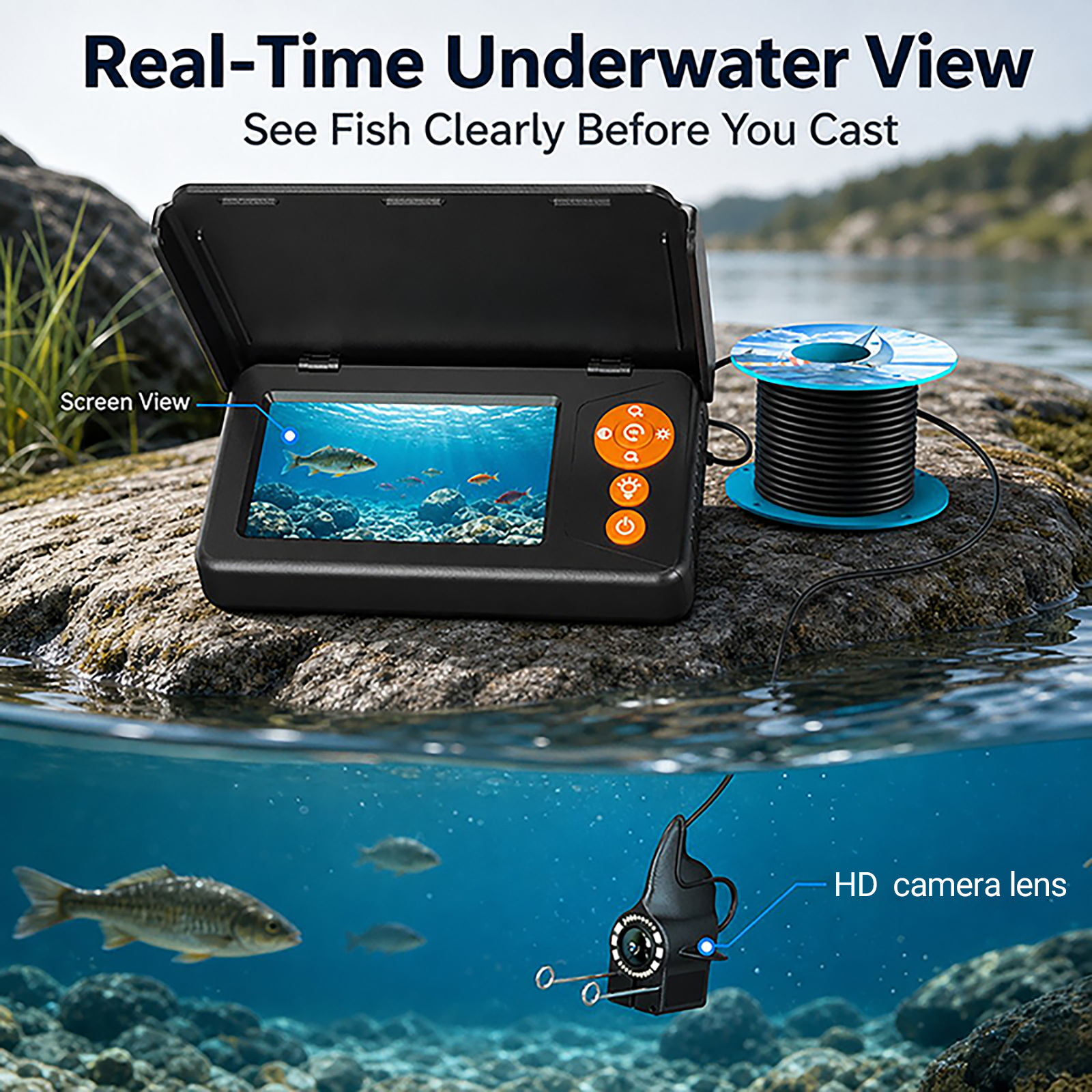 كاميرا تحت الماء عالية الدقة 1 - مراجعة Fishing Boat Depth Finder وسعره