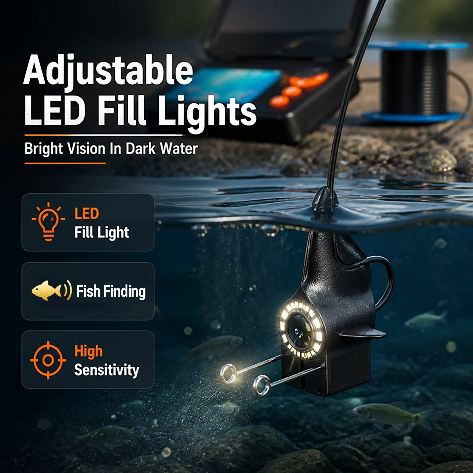 كاميرا تحت الماء عالية الدقة 1 - مراجعة Fishing Boat Depth Finder وسعره