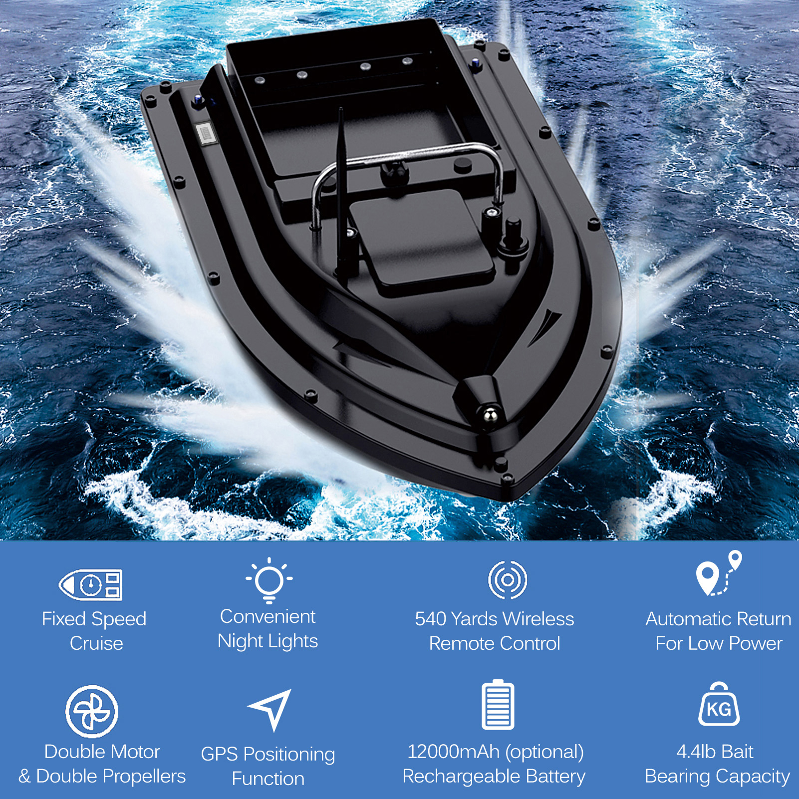 D16E GPS قارب طعم صيد مع حاوية - مراجعة Fishing Boat Gps وسعره