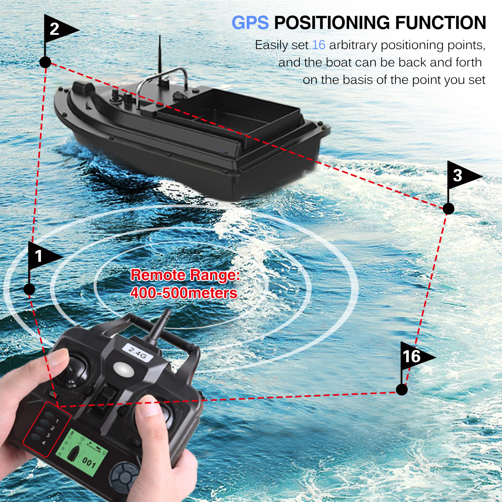 D16E GPS قارب طعم صيد مع حاوية - مراجعة Fishing Boat Gps وسعره